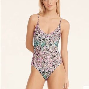 J Crew Strappy  One-Piece Swimsuit - Watercolor Floral- Size 4